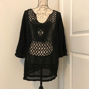 Soft surroundings crochet eyelet tunic top S